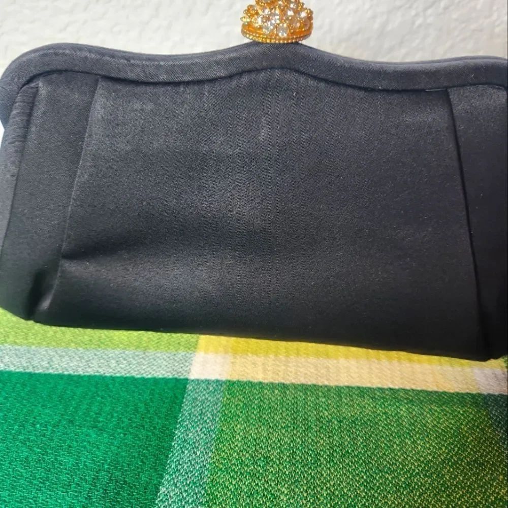 Vintage Peau De Faille Black Evening Clutch Purse 1950s Morris Moskowitz